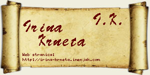 Irina Krneta vizit kartica